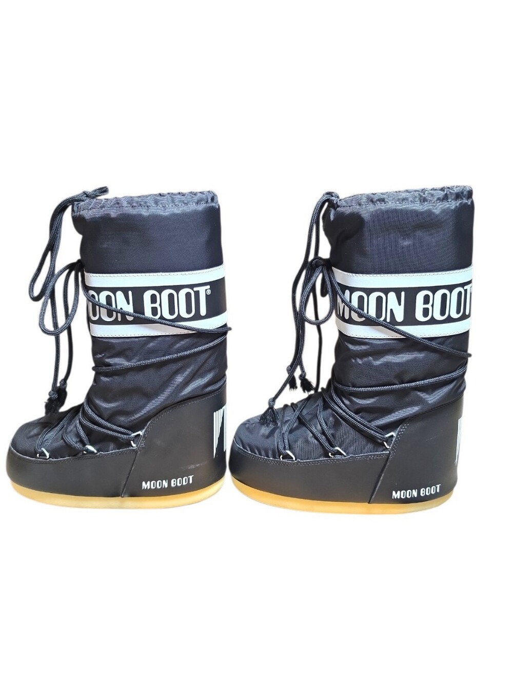 $240 MOON BOOT Nylon Boot in Black S/M (35-38) Small Medium - Picture 8 of 13